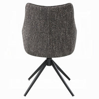 Maik Swivel Side Chair Set of 2, Wingback, Star Iron Base, Brown Chenille - BM351831