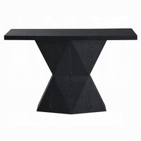 Kia Sofa Console Table, 47 Inch Top, Geometric Pedestal Base, Black - BM351845