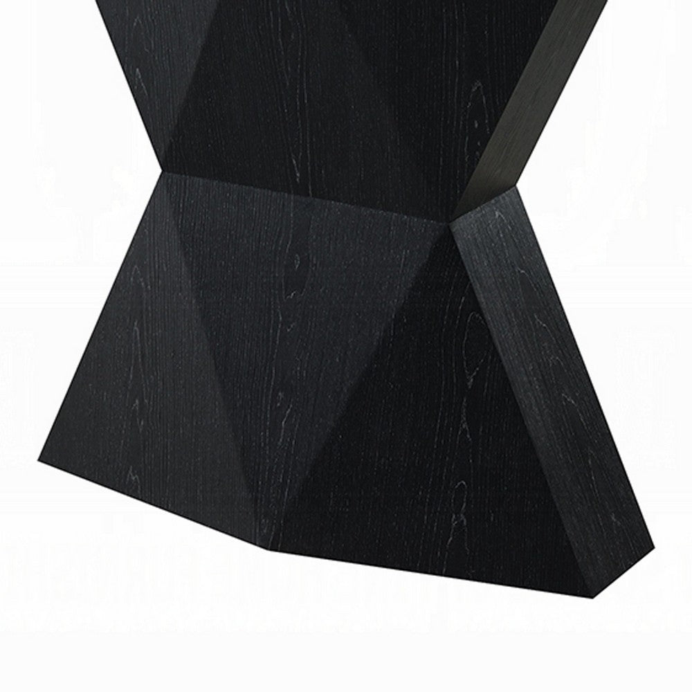 Kia Sofa Console Table, 47 Inch Top, Geometric Pedestal Base, Black - BM351845