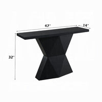Kia Sofa Console Table, 47 Inch Top, Geometric Pedestal Base, Black - BM351845