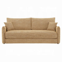 Mea Full Size Sleeper Sofa, 2 Throw Pillows, Plush Mocha Brown Chenille - BM351848