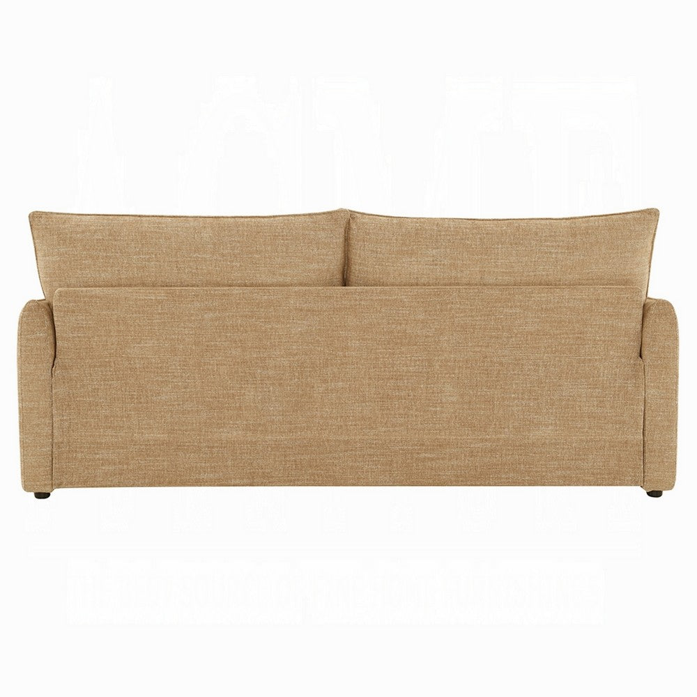 Mea Full Size Sleeper Sofa, 2 Throw Pillows, Plush Mocha Brown Chenille - BM351848