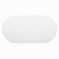 Jeh Coffee Table, 55 Inch White Oval Top, Dual Pedestal Base, Oak Brown - BM351853
