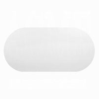 Jeh Sofa Console Table, 55 Inch White Oval Top, Pedestal Base, Oak Brown - BM351855