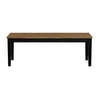 Teny Dining Bench, 48 Inch Wide Brown Seat, Black Wood Frame - BM351863