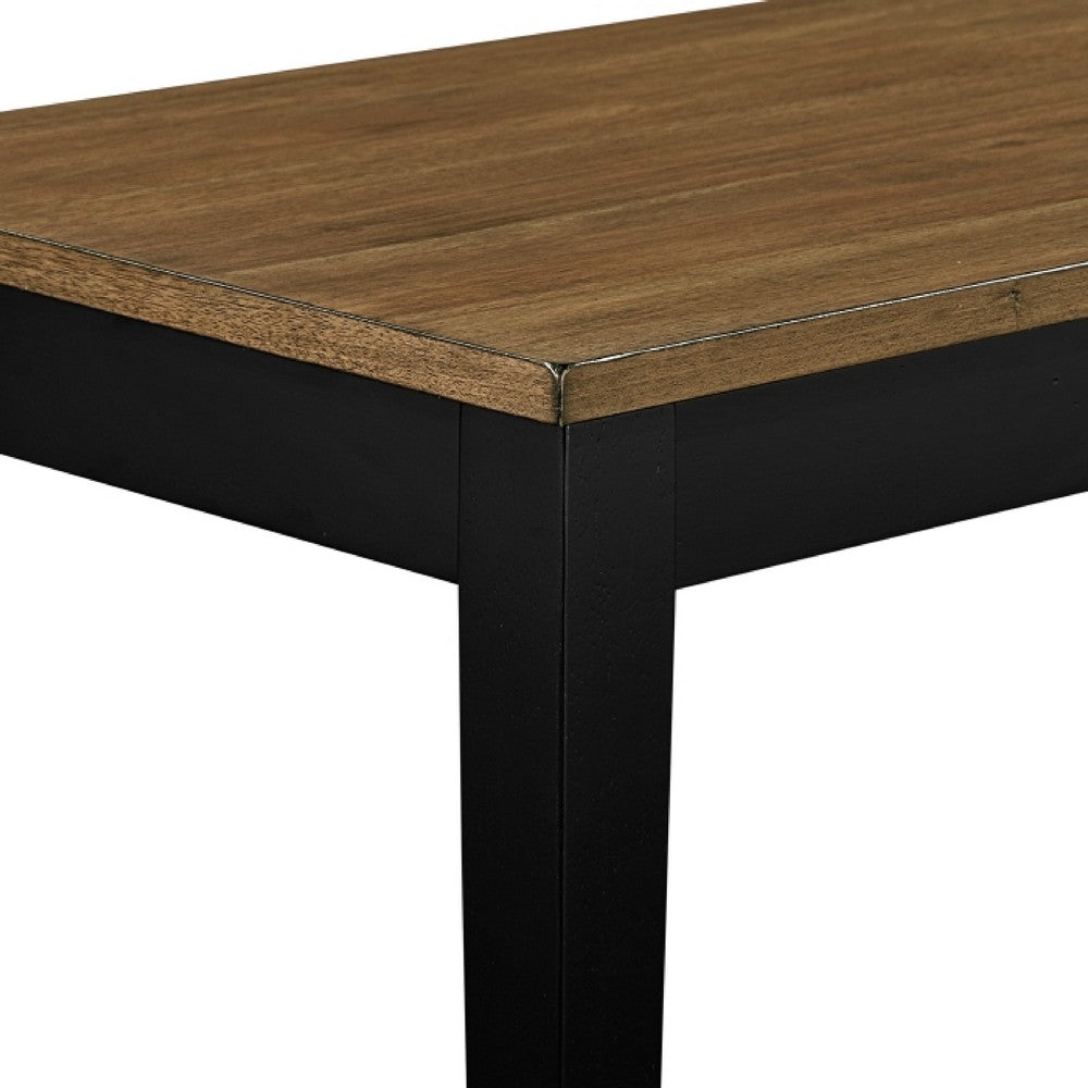 Teny Dining Bench, 48 Inch Wide Brown Seat, Black Wood Frame - BM351863