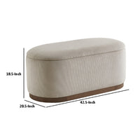 Sio Bench with Lift Top Storage, Taupe Corduroy Fabric, 43 Inch Brown - BM351864