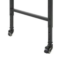 Sem Overbed Table, 72 Inch Rustic Brown Desk Top on Wheels, Black Metal - BM351870