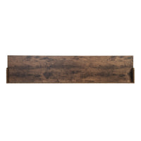 Sem Overbed Table, 72 Inch Rustic Brown Desk Top on Wheels, Black Metal - BM351870