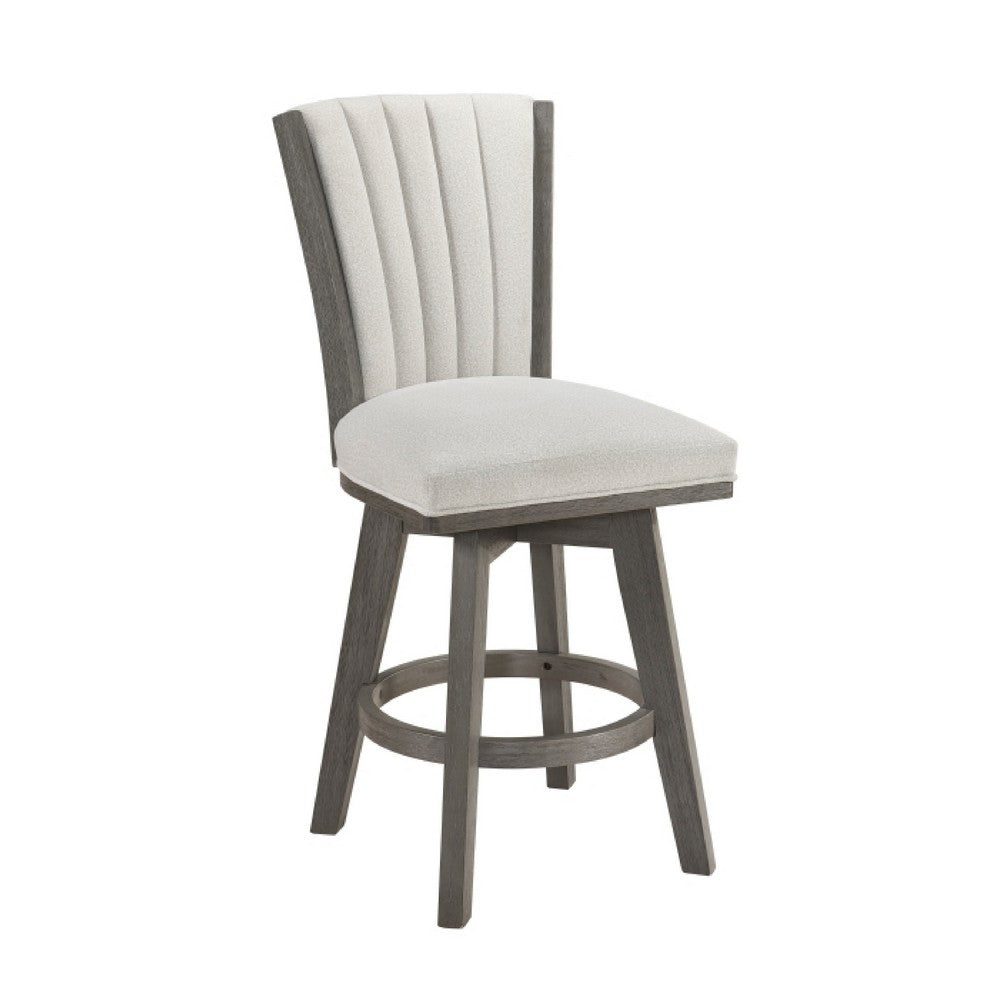 Core Swivel Counter Height Chair Set of 2, Gray Velvet Flared Back - BM351871