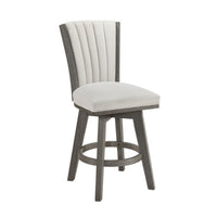 Core Swivel Counter Height Chair Set of 2, Gray Velvet Flared Back - BM351871