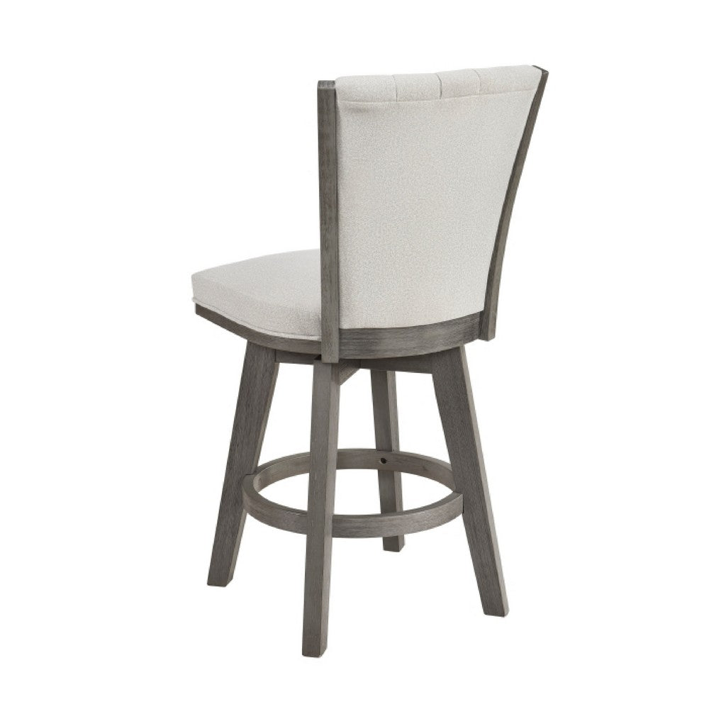 Core Swivel Counter Height Chair Set of 2, Gray Velvet Flared Back - BM351871