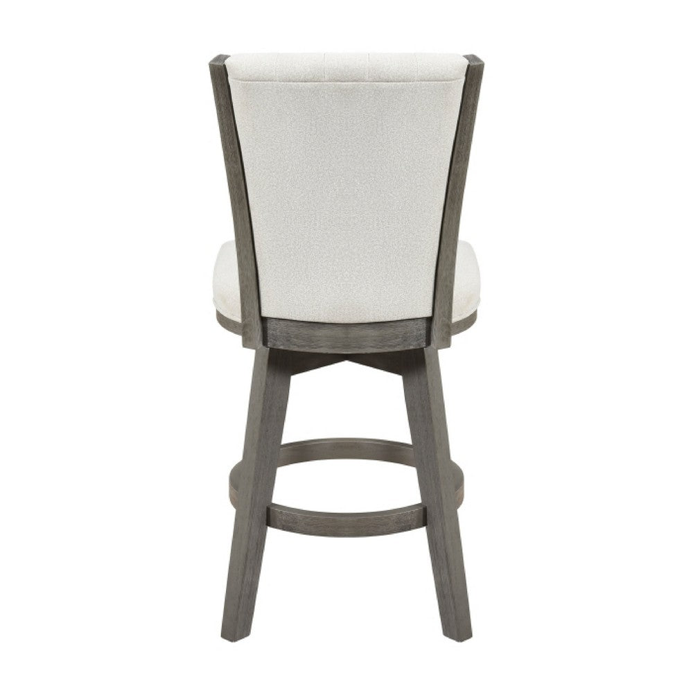 Core Swivel Counter Height Chair Set of 2, Gray Velvet Flared Back - BM351871