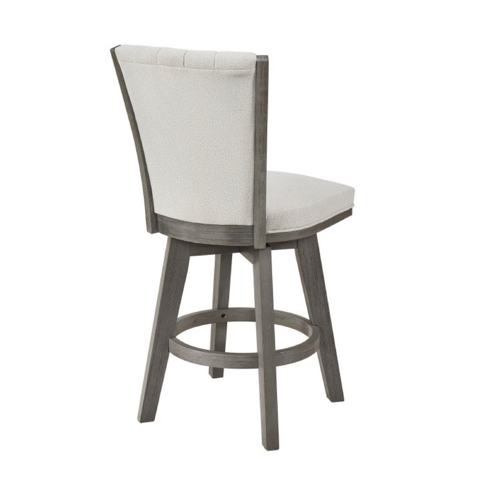 Core Swivel Counter Height Chair Set of 2, Gray Velvet Flared Back - BM351871