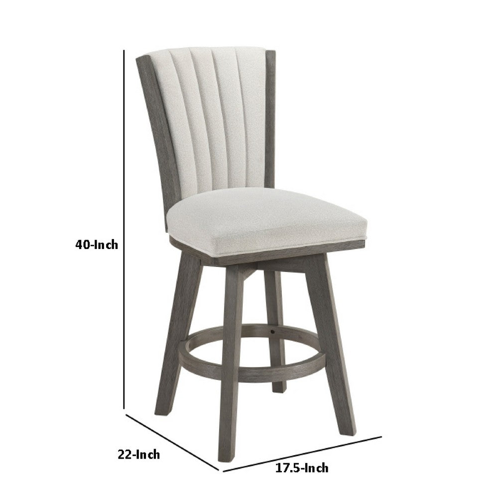Core Swivel Counter Height Chair Set of 2, Gray Velvet Flared Back - BM351871