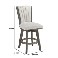 Core Swivel Counter Height Chair Set of 2, Gray Velvet Flared Back - BM351871