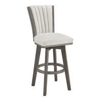 Core Swivel Pub Height Chair Bar Stool Set of 2, Gray Velvet Flared Back - BM351872
