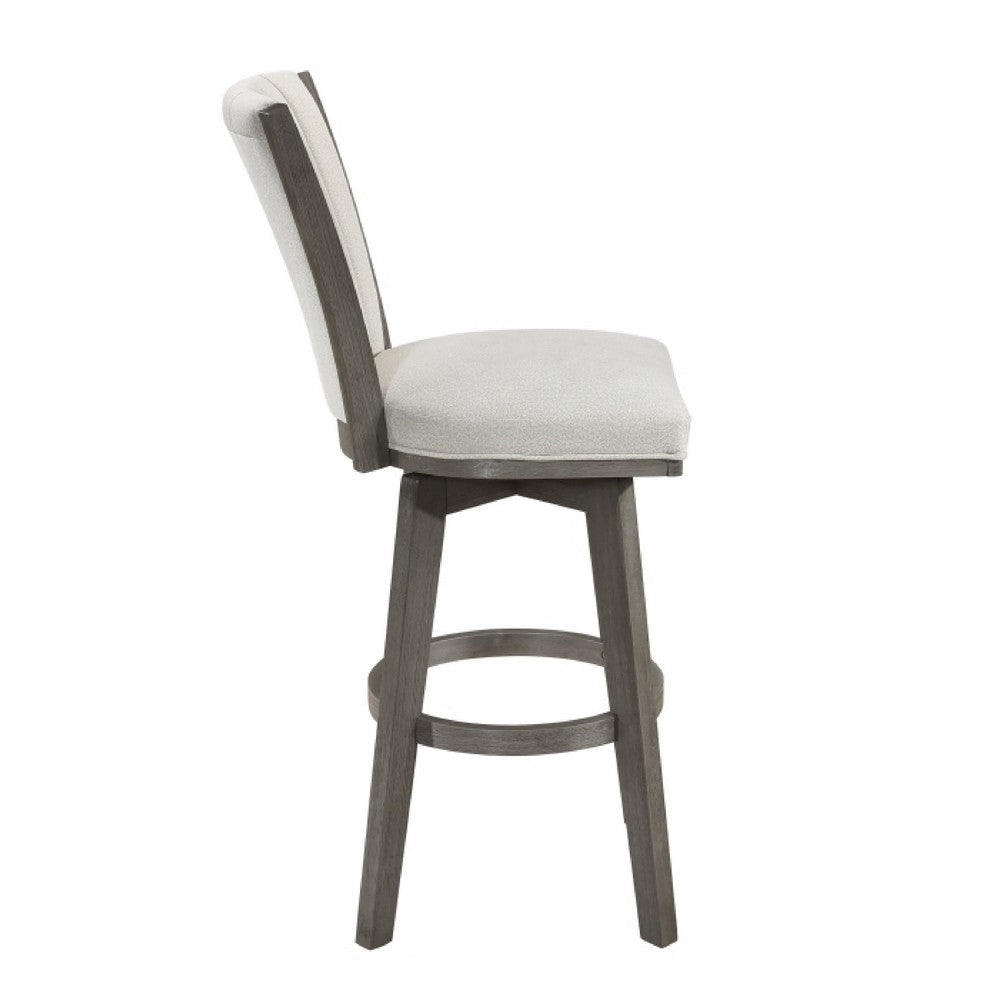 Core Swivel Pub Height Chair Bar Stool Set of 2, Gray Velvet Flared Back - BM351872