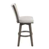 Core Swivel Pub Height Chair Bar Stool Set of 2, Gray Velvet Flared Back - BM351872