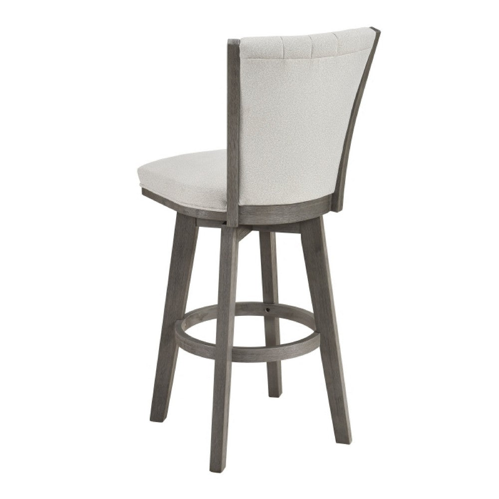 Core Swivel Pub Height Chair Bar Stool Set of 2, Gray Velvet Flared Back - BM351872