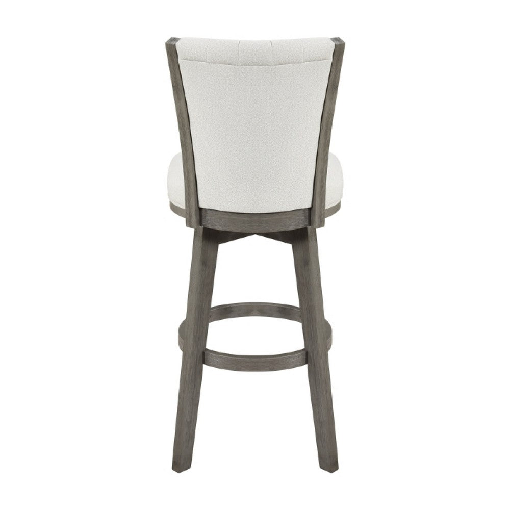 Core Swivel Pub Height Chair Bar Stool Set of 2, Gray Velvet Flared Back - BM351872