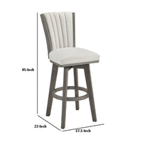 Core Swivel Pub Height Chair Bar Stool Set of 2, Gray Velvet Flared Back - BM351872