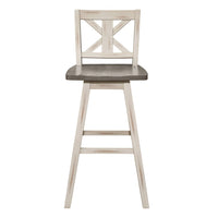 Ati Swivel Pub Height Chair Bar Stool Set of 2, Distressed Gray, White - BM351873