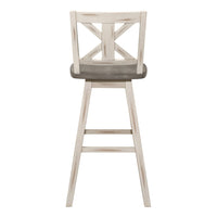 Ati Swivel Pub Height Chair Bar Stool Set of 2, Distressed Gray, White - BM351873