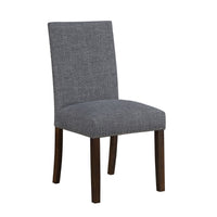 Keya Dining Side Chair Set of 2, Gray Polyester, Wire Brushed Brown - BM351875