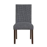 Keya Dining Side Chair Set of 2, Gray Polyester, Wire Brushed Brown - BM351875