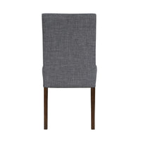Keya Dining Side Chair Set of 2, Gray Polyester, Wire Brushed Brown - BM351875