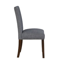 Keya Dining Side Chair Set of 2, Gray Polyester, Wire Brushed Brown - BM351875
