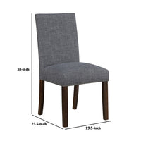 Keya Dining Side Chair Set of 2, Gray Polyester, Wire Brushed Brown - BM351875