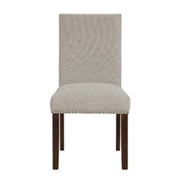 Keya Dining Side Chair Set of 2, Taupe Polyester, Wire Brushed Brown - BM351876