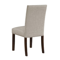 Keya Dining Side Chair Set of 2, Taupe Polyester, Wire Brushed Brown - BM351876
