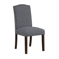 Keya Dining Side Chair Set of 2, Gray Polyester, Wire Brushed Brown - BM351877