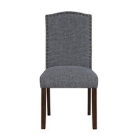 Keya Dining Side Chair Set of 2, Gray Polyester, Wire Brushed Brown - BM351877