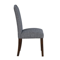 Keya Dining Side Chair Set of 2, Gray Polyester, Wire Brushed Brown - BM351877