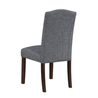 Keya Dining Side Chair Set of 2, Gray Polyester, Wire Brushed Brown - BM351877