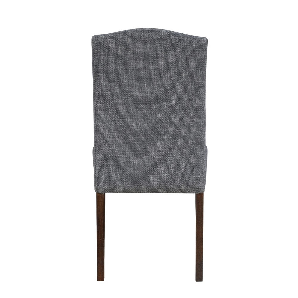 Keya Dining Side Chair Set of 2, Gray Polyester, Wire Brushed Brown - BM351877