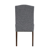 Keya Dining Side Chair Set of 2, Gray Polyester, Wire Brushed Brown - BM351877