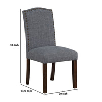 Keya Dining Side Chair Set of 2, Gray Polyester, Wire Brushed Brown - BM351877
