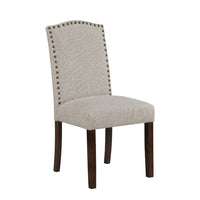 Keya Dining Side Chair Set of 2, Taupe Polyester, Wire Brushed Brown - BM351878