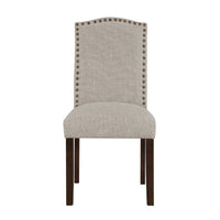 Keya Dining Side Chair Set of 2, Taupe Polyester, Wire Brushed Brown - BM351878