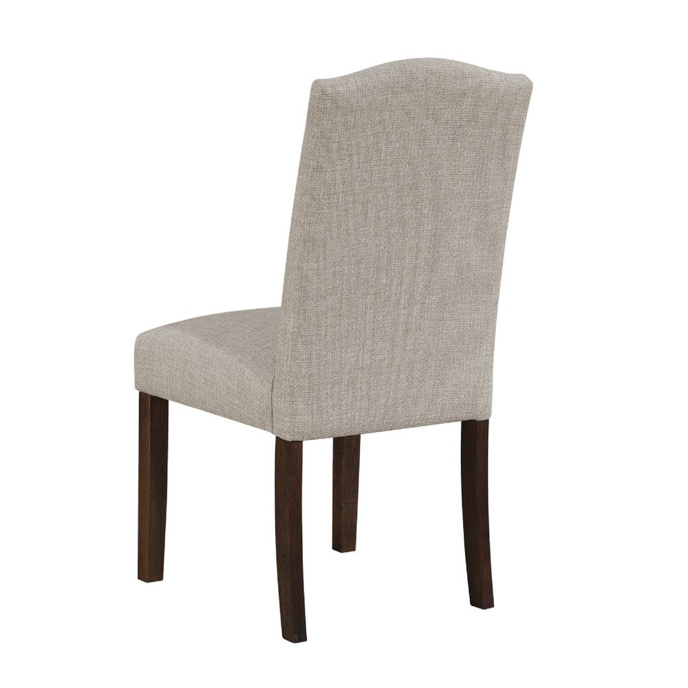 Keya Dining Side Chair Set of 2, Taupe Polyester, Wire Brushed Brown - BM351878