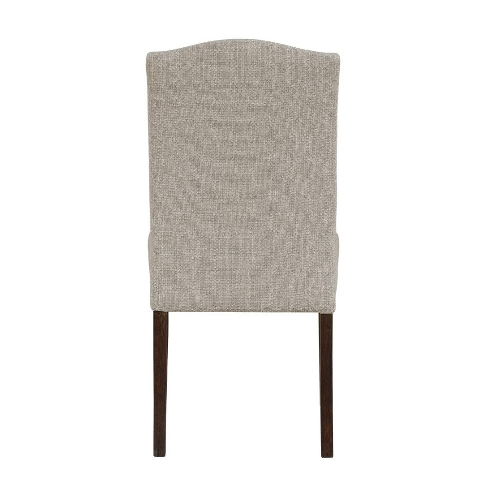 Keya Dining Side Chair Set of 2, Taupe Polyester, Wire Brushed Brown - BM351878