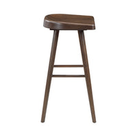 Vira 30 Inch Bar Stool Set of 2, Saddle Seat w Footrest, Brown Wood - BM351880