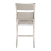 Vile Counter Height Chair Set of 2, Gray Polyester, Distress Antique White - BM351883
