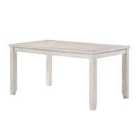 Vile Counter Height Table, 60 Inch Rectangular, Distressed Antique White - BM351884