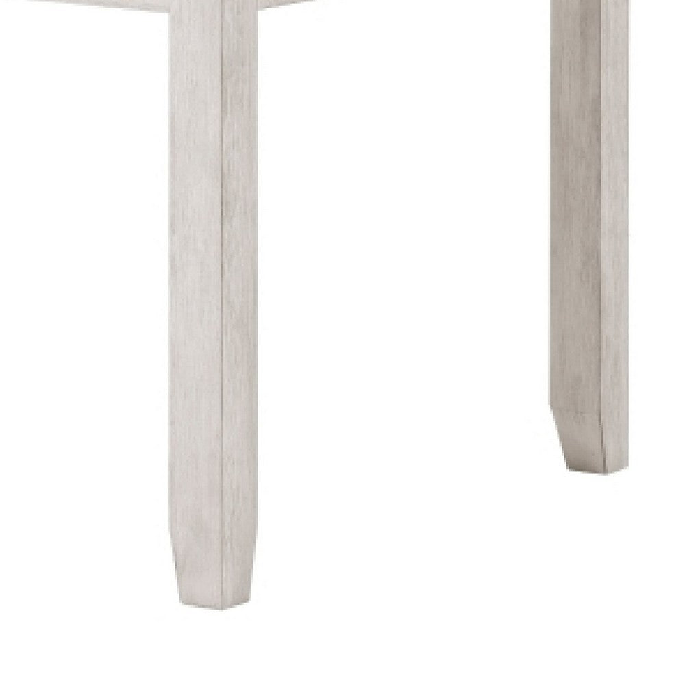 Vile Counter Height Table, 60 Inch Rectangular, Distressed Antique White - BM351884